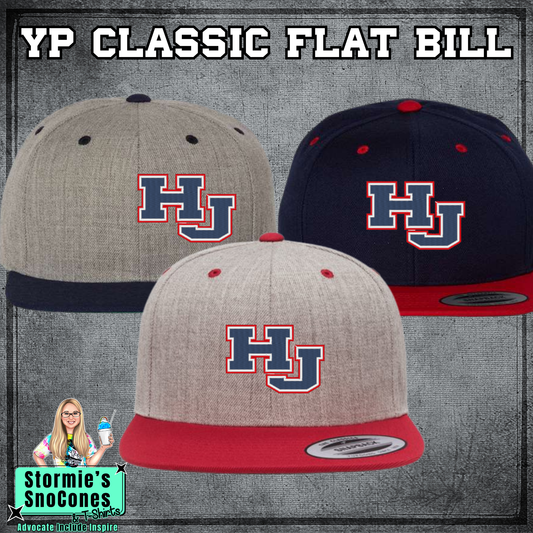 HJ 3 Color Hawks YP CLassics Flat Bill Snapback Embroidered Hat - PICK UP ONLY