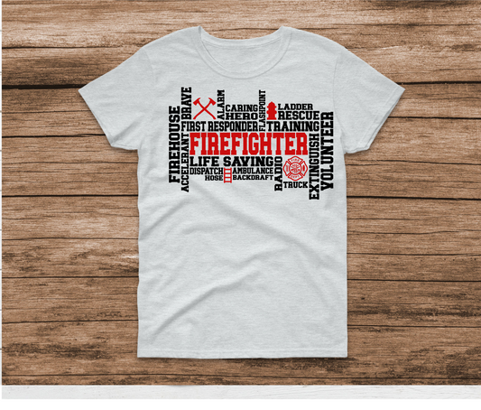 Firefighter Word Art Shirt