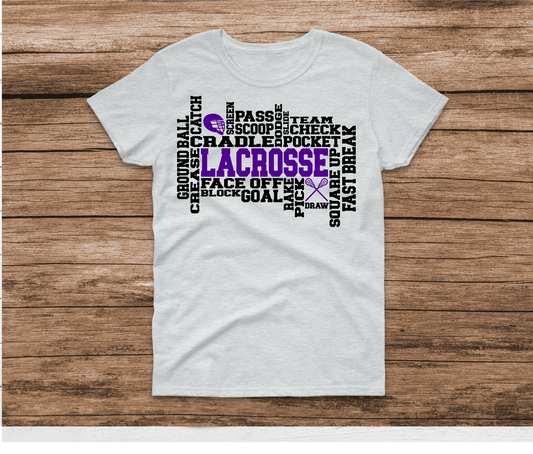 Lacrosse Boy Word Art Shirt