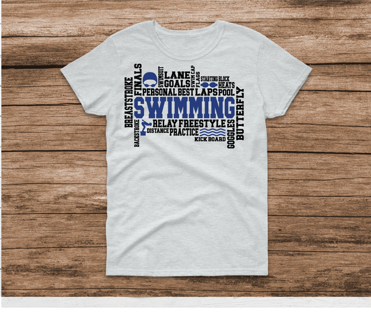 Swimming Word Art Shirt