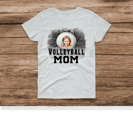 Custom Picture Volleyball Mom Shirt