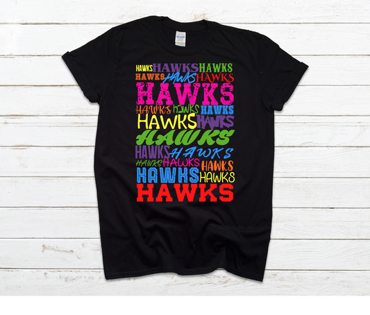 Hawks Repeat Neon Words Shirt