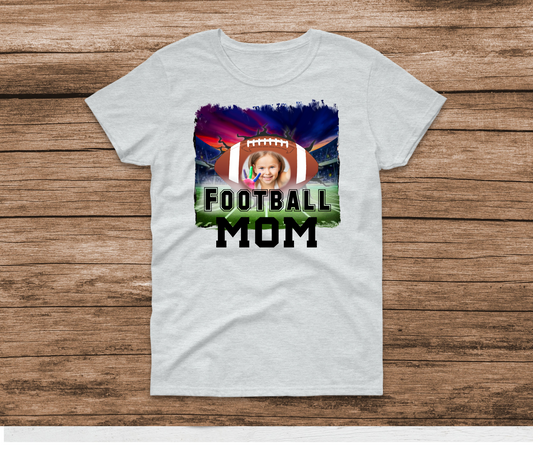 Custom Picture Football Mom Shirt