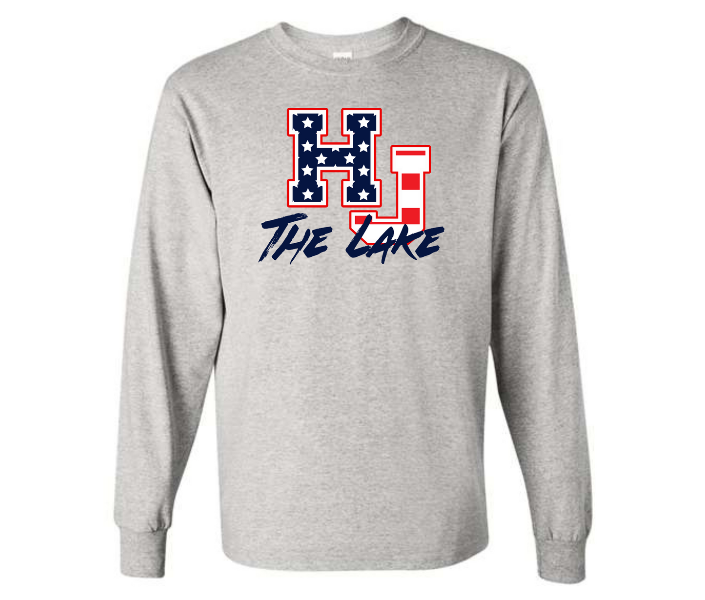 USA FLag HJ To the Lake Ash Sweatshirt & Hoodie & Long Sleeve Shirt