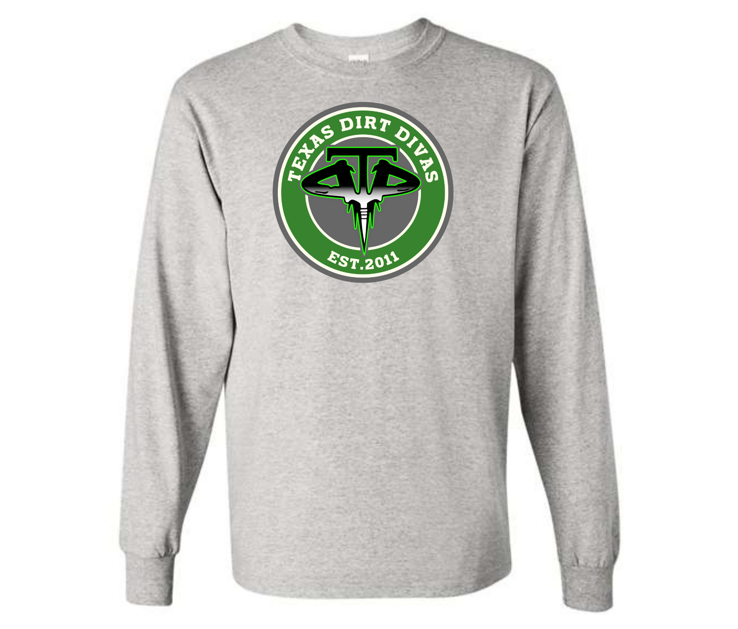 Texas Dirt Diva Circle Logo Gray Sweatshirt & Hoodie & Long Sleeve Shirt