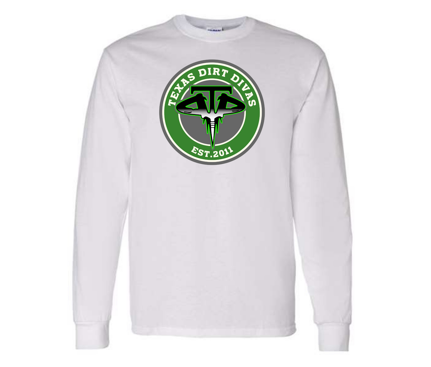 Texas Dirt Diva Circle Logo White Sweatshirt & Hoodie & Long Sleeve Shirt