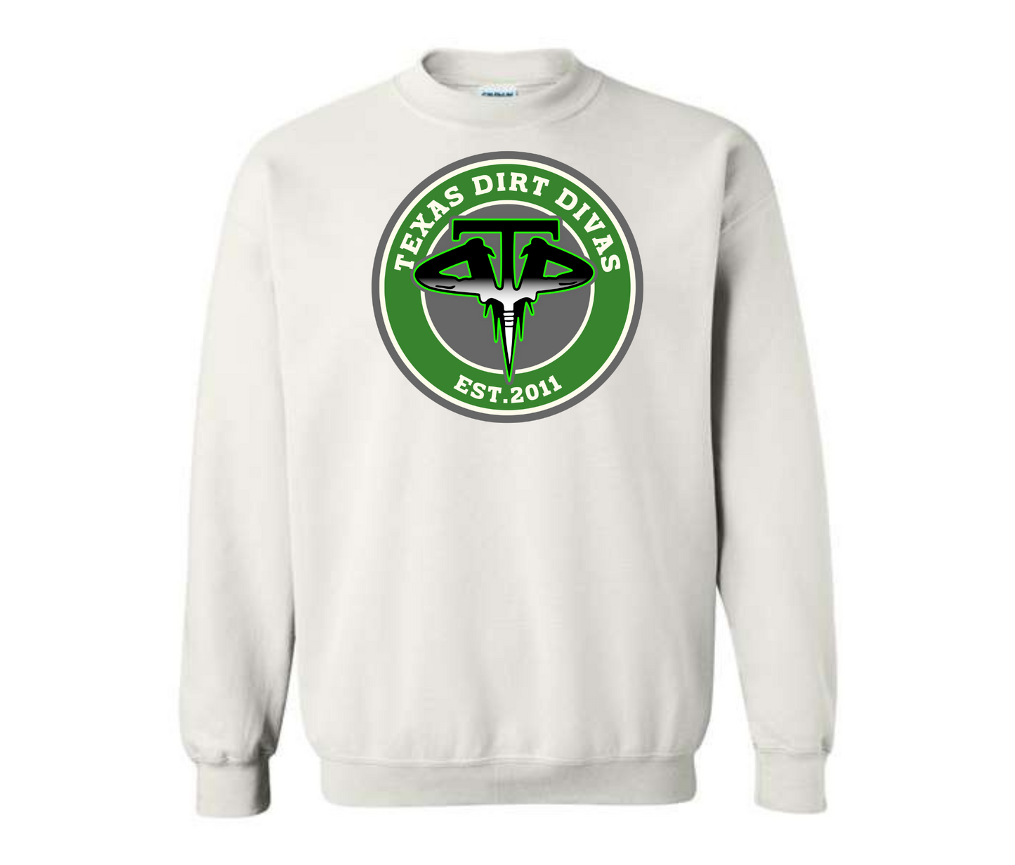 Texas Dirt Diva Circle Logo White Sweatshirt & Hoodie & Long Sleeve Shirt