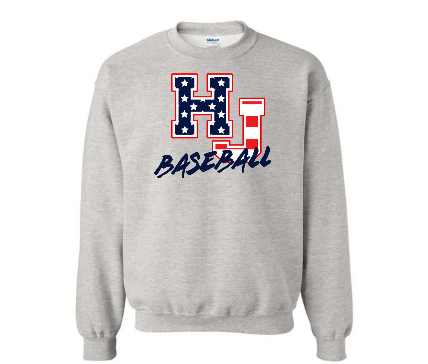 USA Flag HJ Baseball Ash Sweatshirt & Hoodie & Long Sleeve Shirt