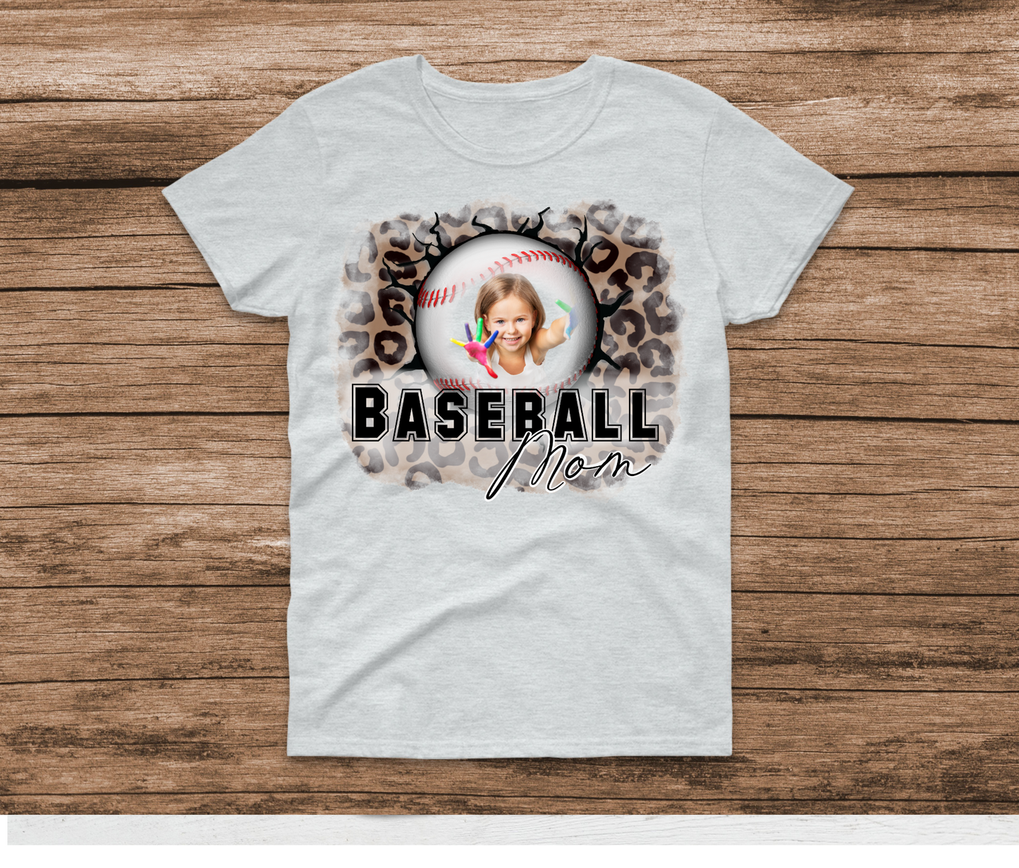 Custom Picture Baseball Mom Shirt