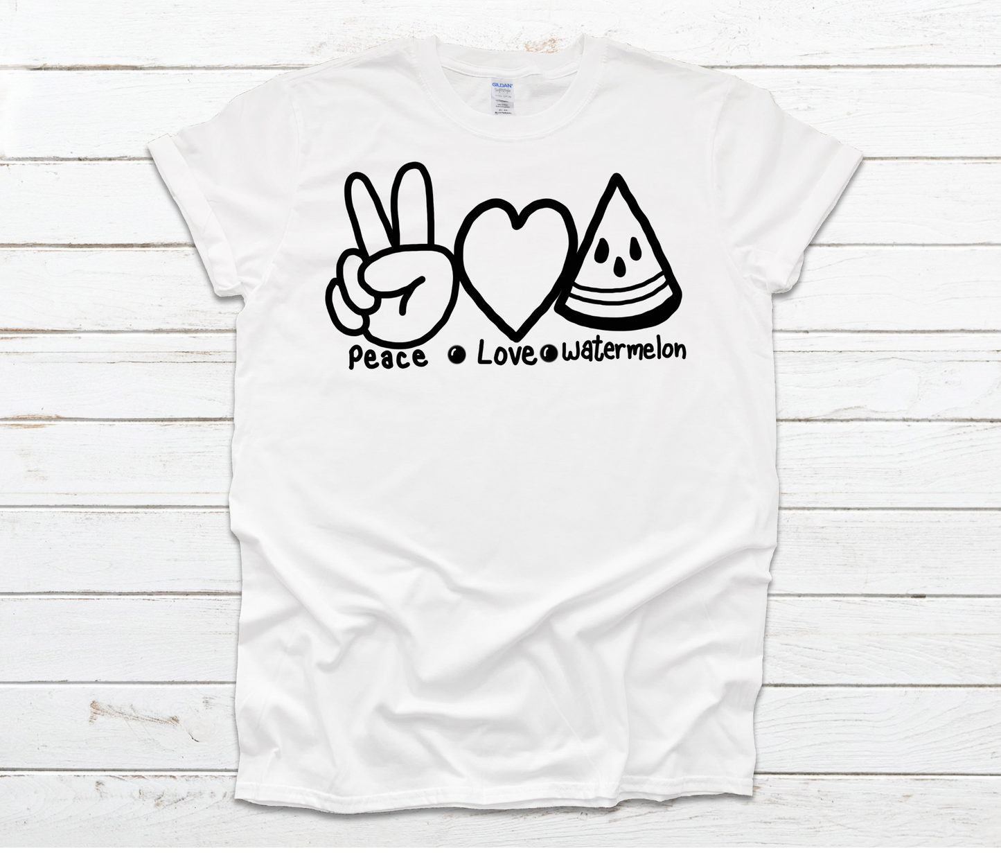 Color Your Own Shirt - Markers Included - Peace Love Watermelon by Ashley Sattler