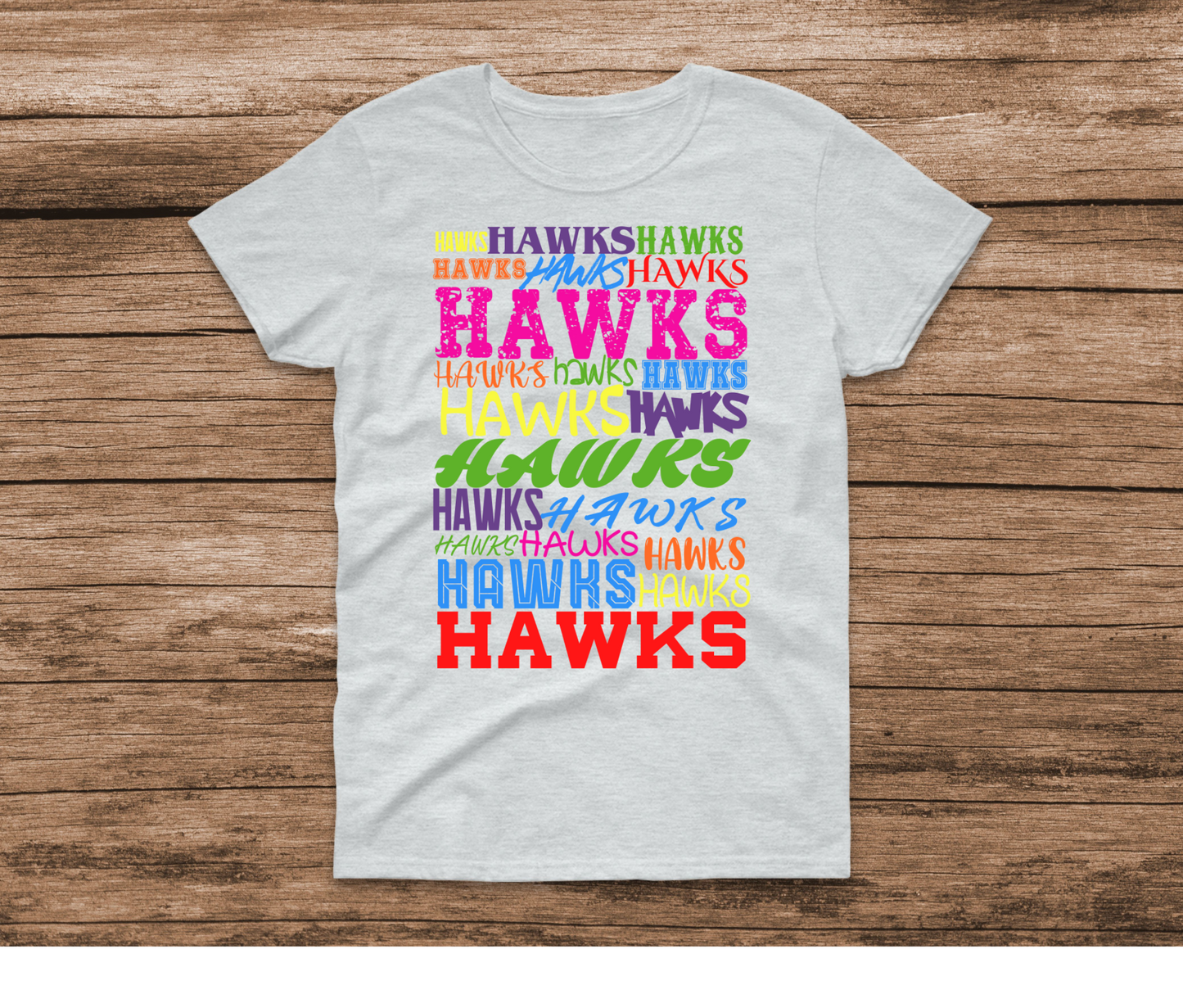 Hawks Repeat Neon Words Shirt