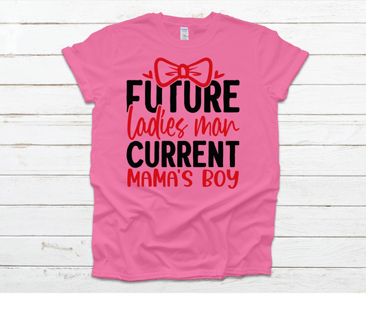 Future Ladies Man Current Mama's Boy Bowtie Shirt