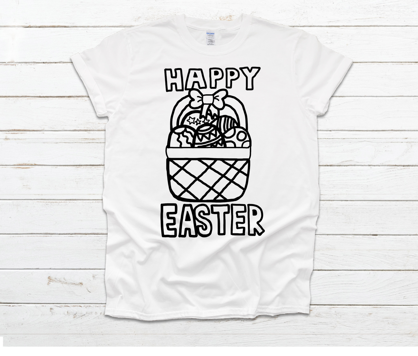 Color Your Own Shirt - Markers Included - Happy Easter by Ashley Sattler