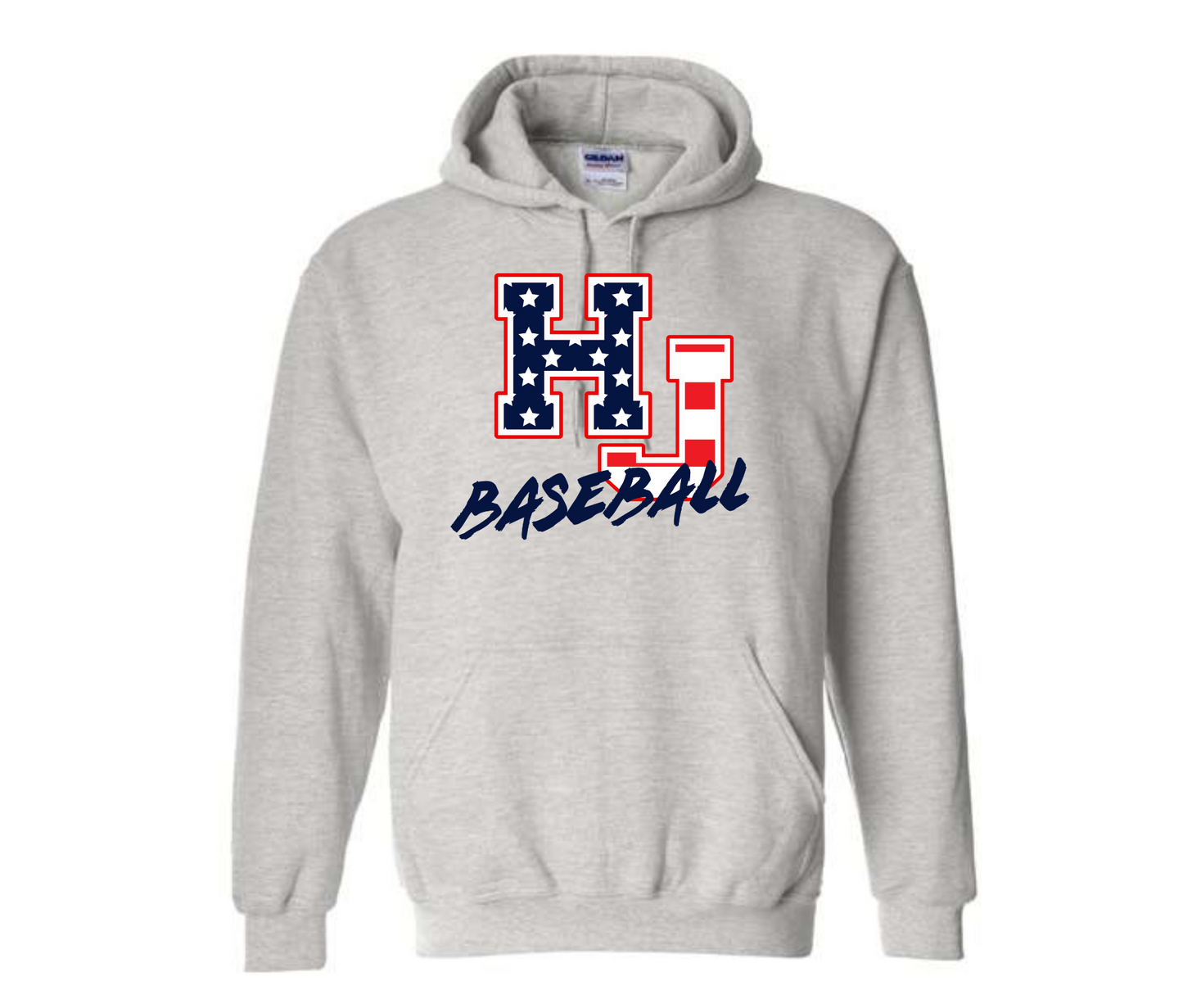 USA Flag HJ Baseball Ash Sweatshirt & Hoodie & Long Sleeve Shirt