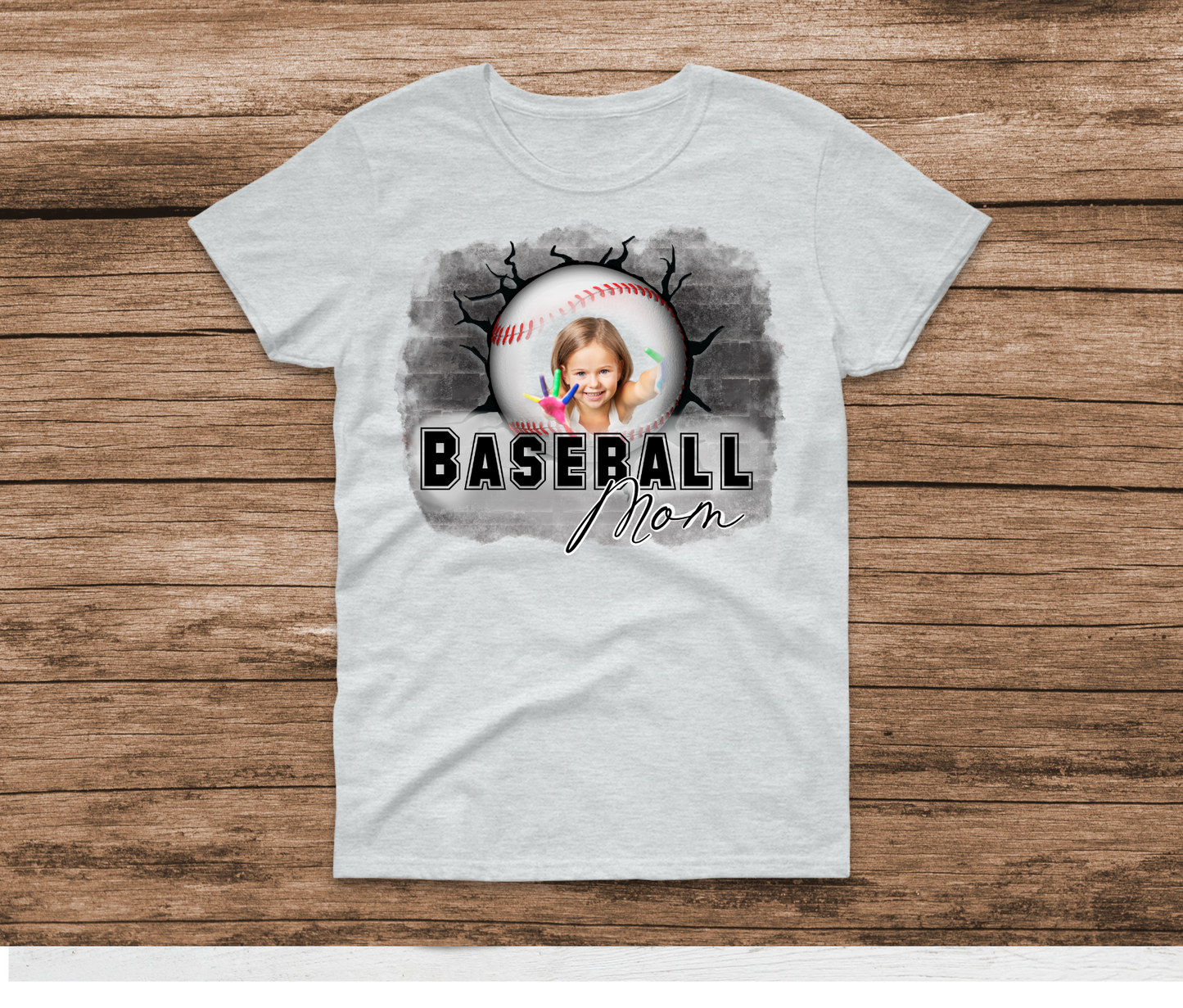 Custom Picture Baseball Mom Shirt