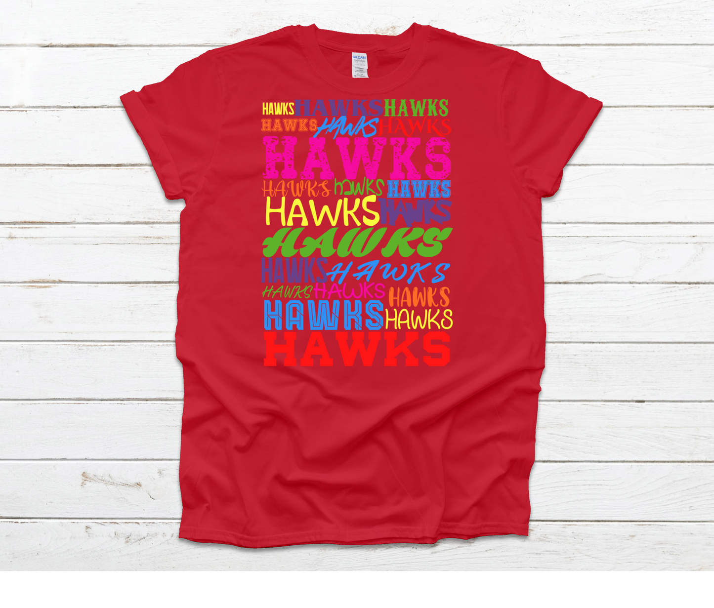 Hawks Repeat Neon Words Shirt