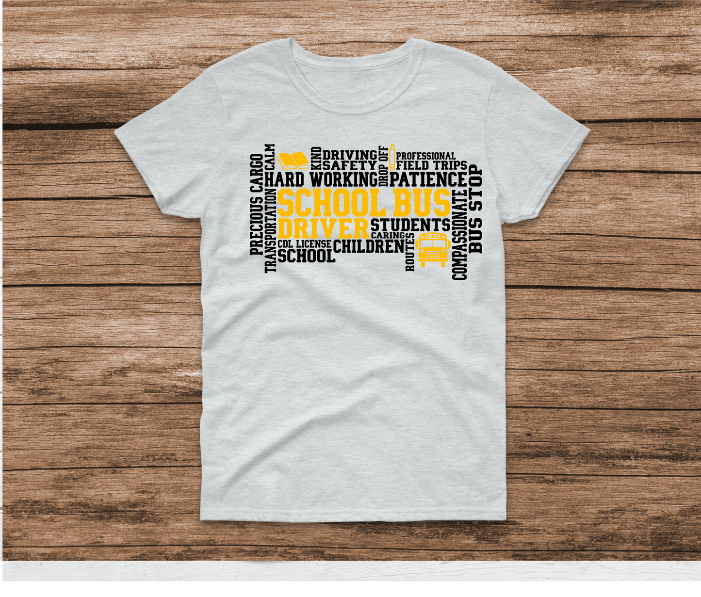 School Bus Driver Word Art Shirt