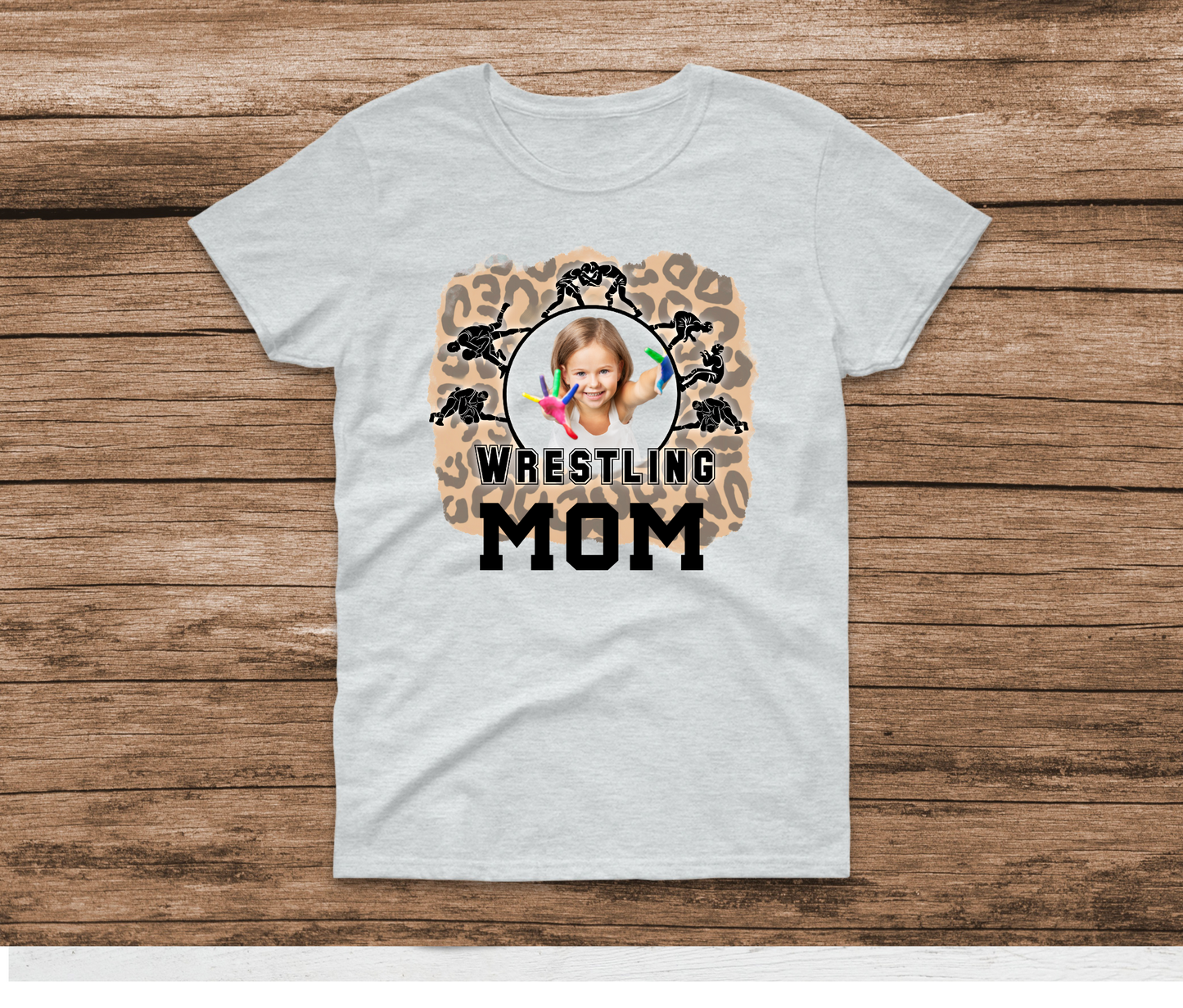 Custom Picture Wrestling Mom Shirt