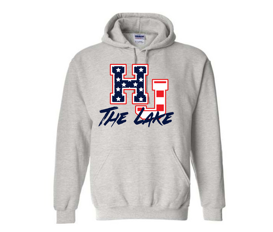 USA FLag HJ To the Lake Ash Sweatshirt & Hoodie & Long Sleeve Shirt