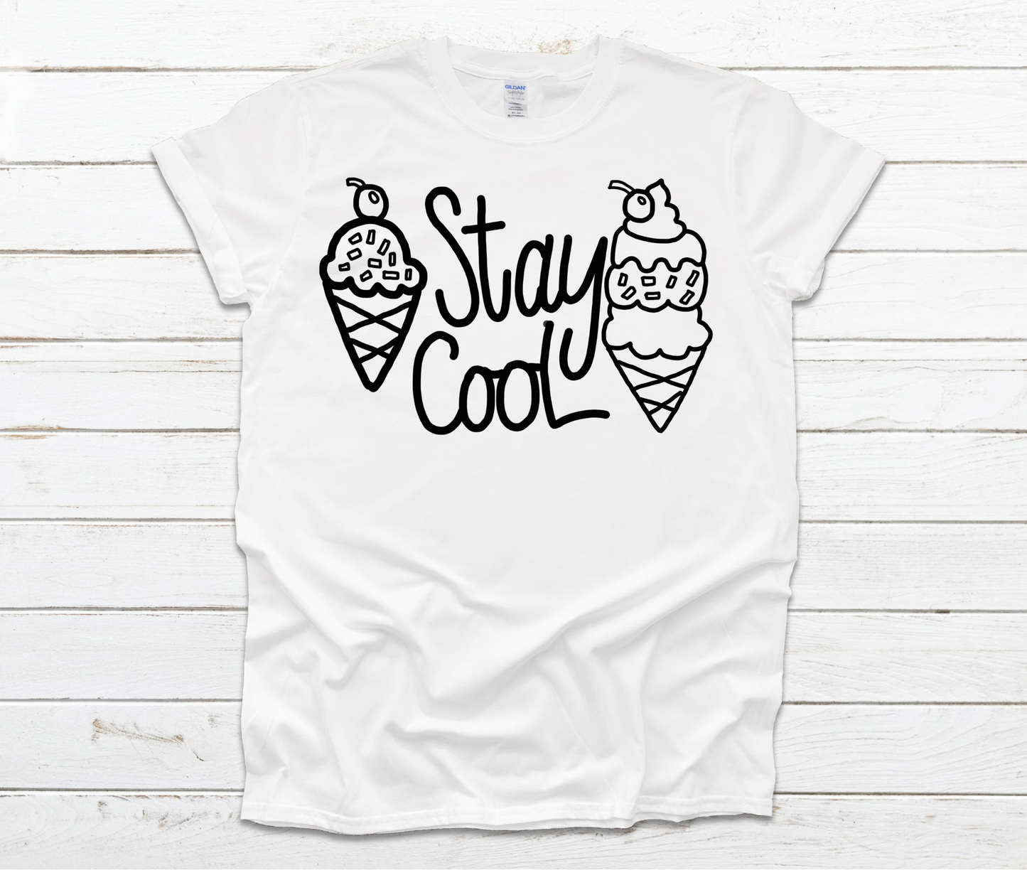 Color Your Own Shirt - Markers Included - Stay Cool Ice Cream by Ashley Sattler