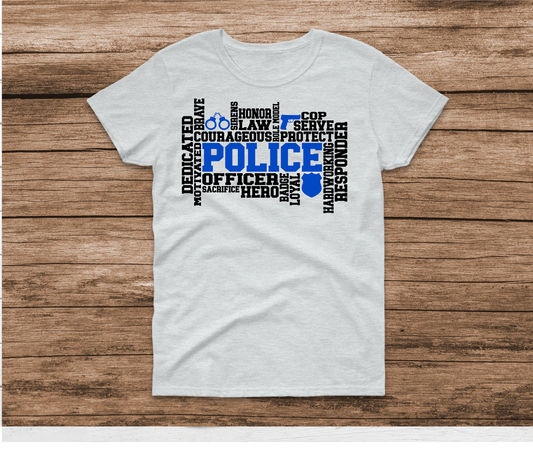 Police Word Art Shirt