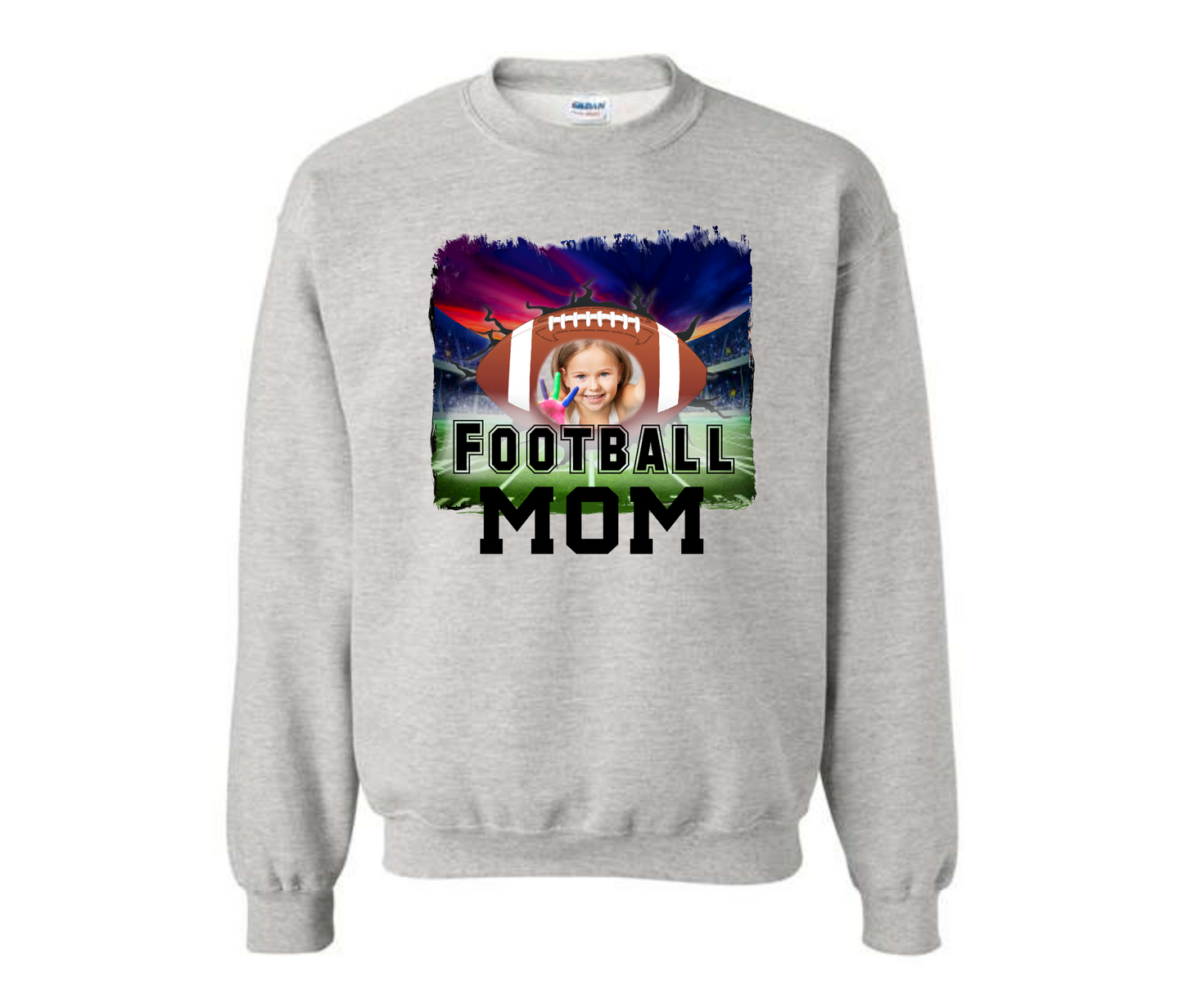 Custom Picture Football Mom Sweatshirt