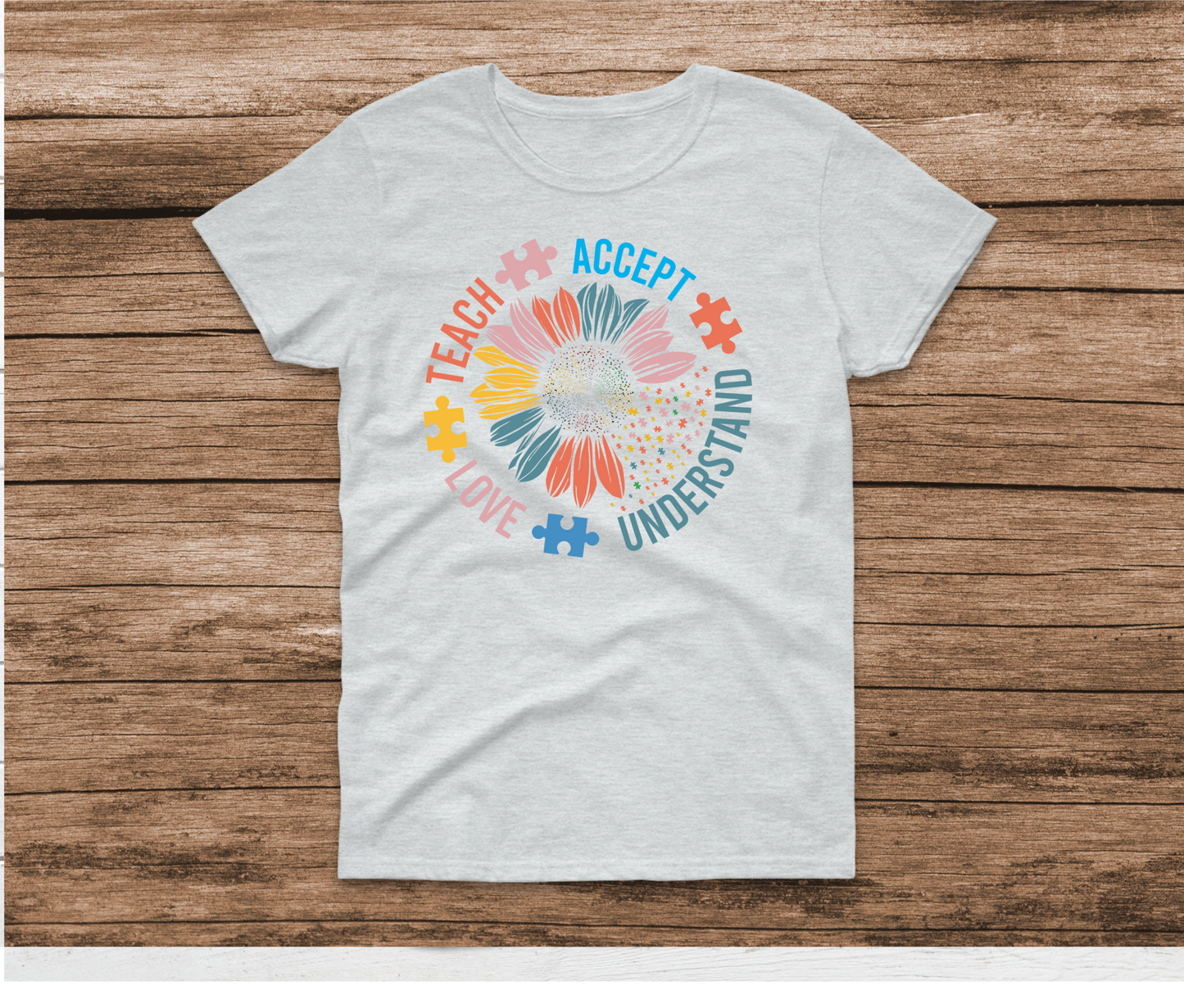 Teach Accept Love Understand Sunflower Circle Shirt