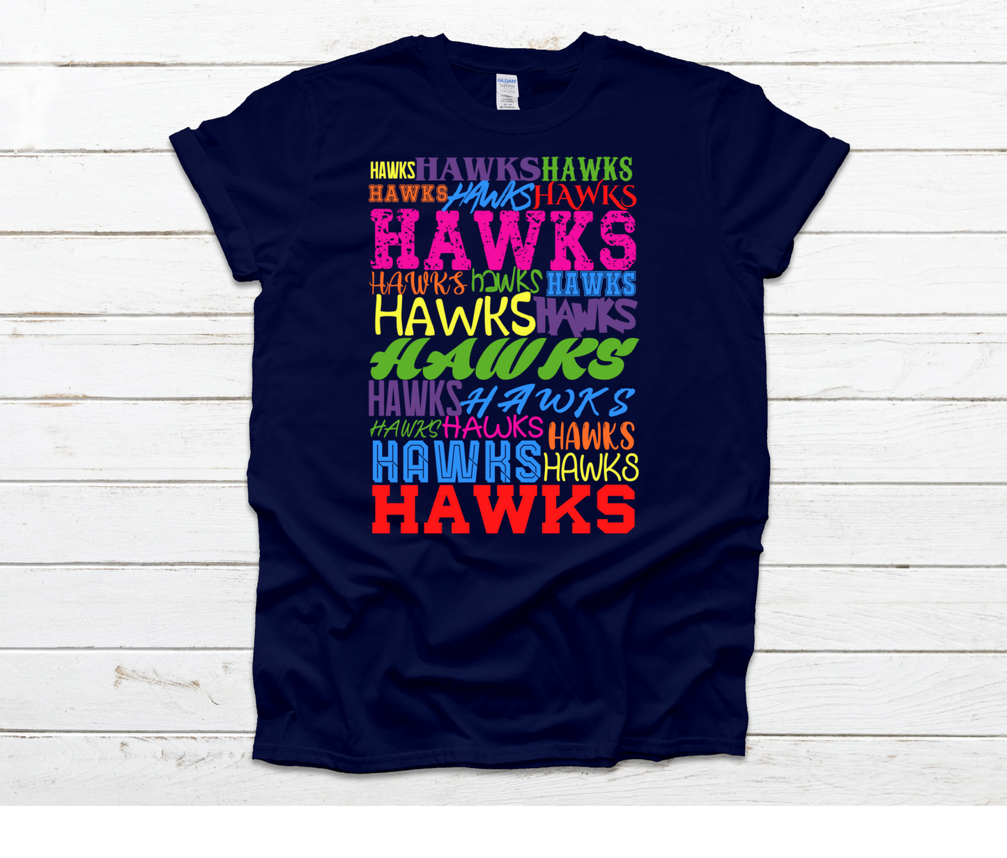 Hawks Repeat Neon Words Shirt