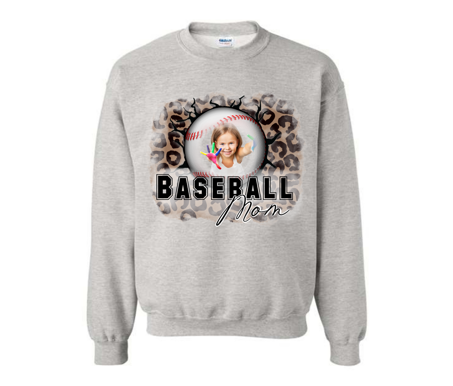 Custom Picture Base Ball Mom Sweatshirt