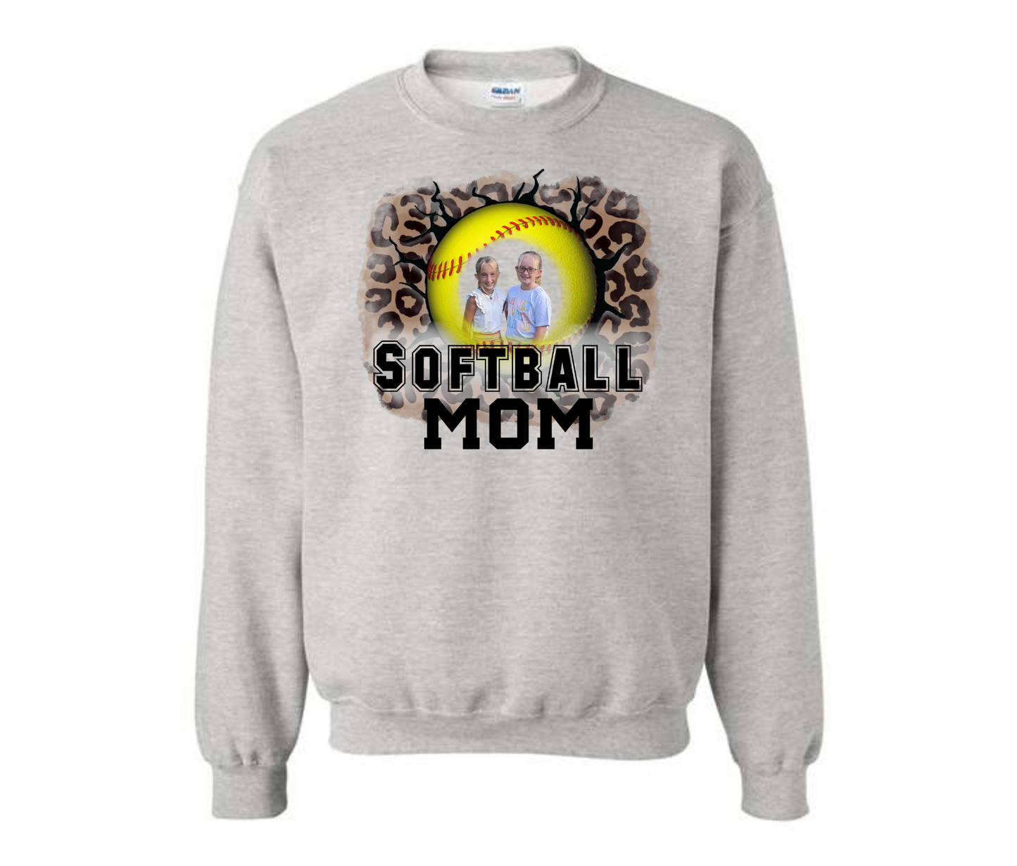 Custom Picture Softball Mom Sweatshirt