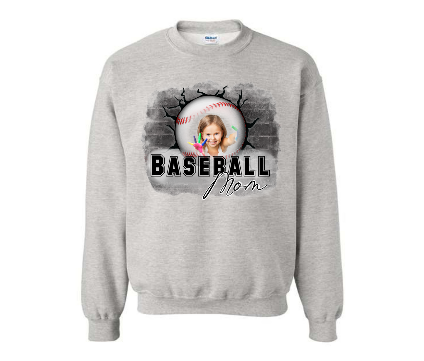 Custom Picture Base Ball Mom Sweatshirt