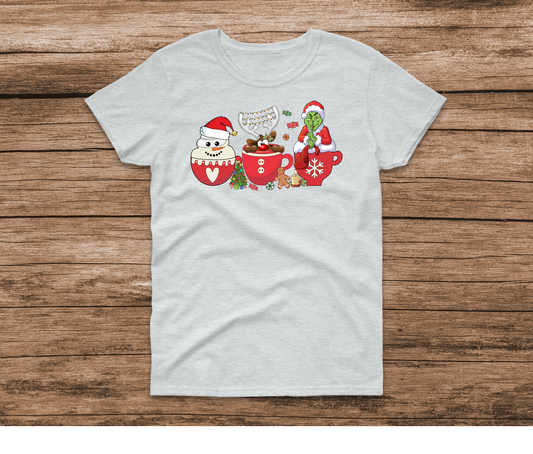 Grinch Snowman Reindeer Mugs Shirt