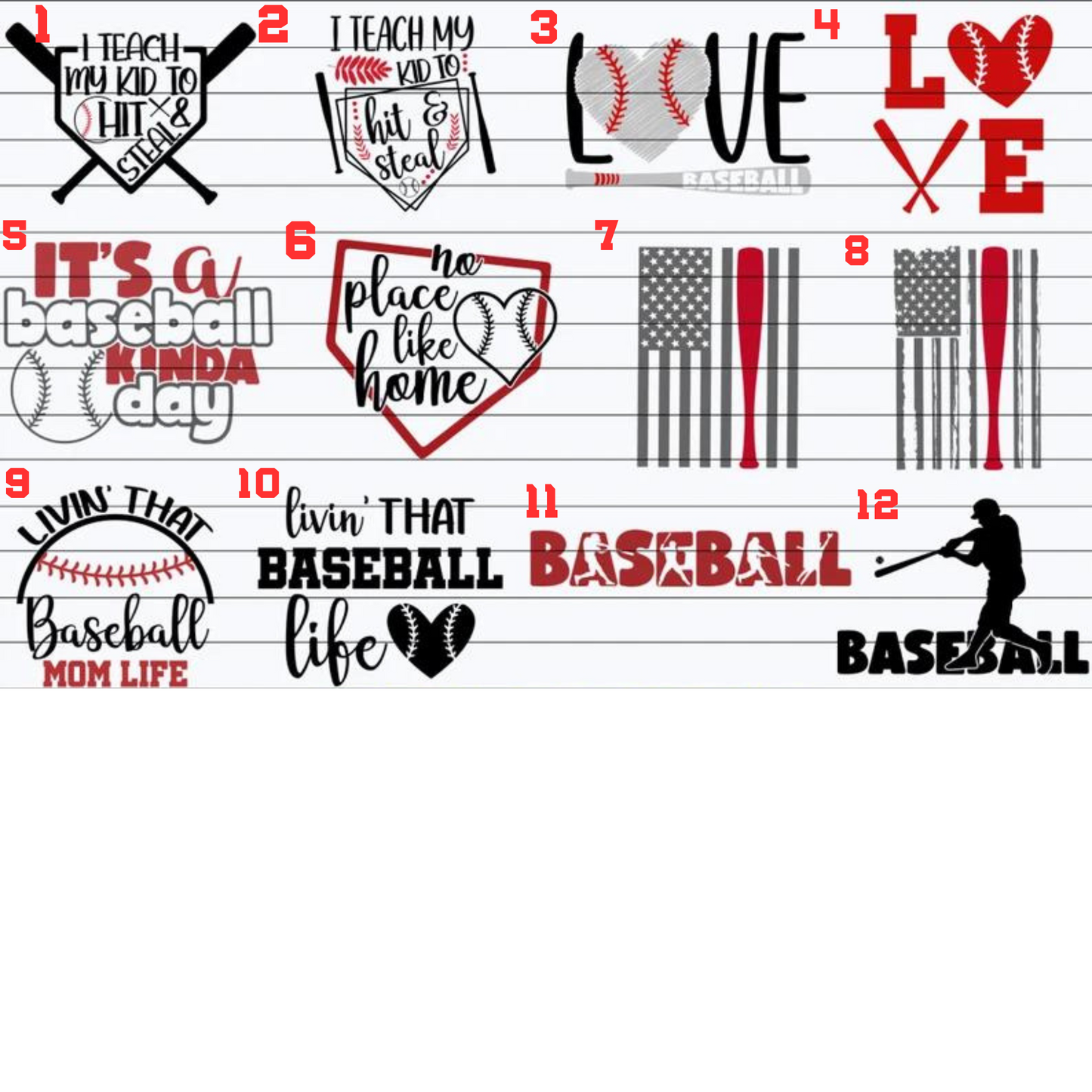 Baseball Variety 5 Shirts