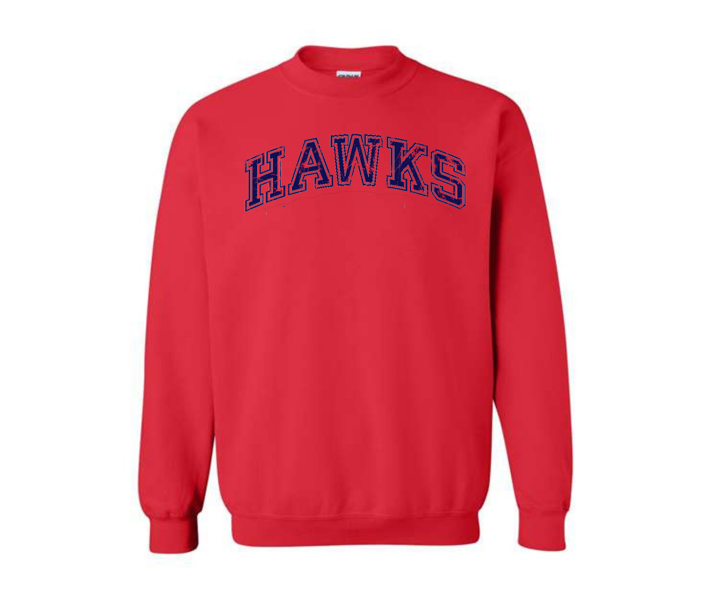 Distressed Hawks Red Sweatshirt & Hoodie