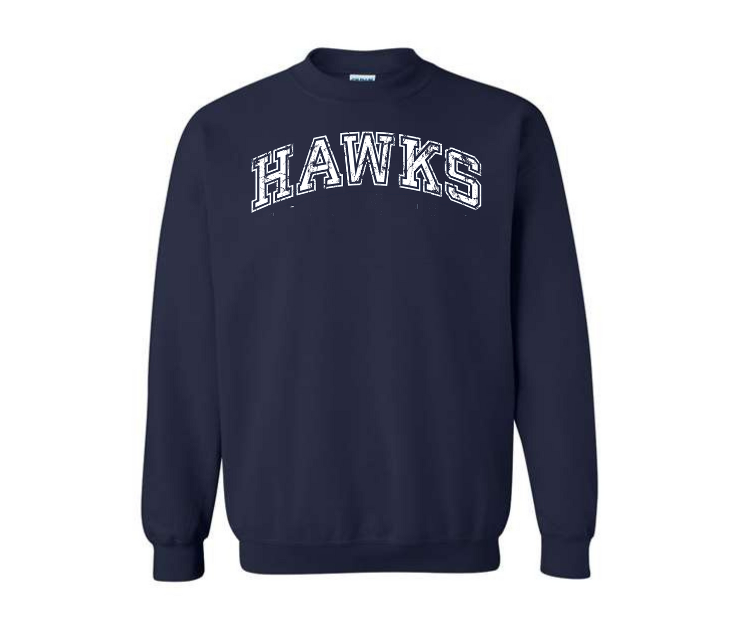 Distressed Hawks Navy Sweatshirt & Hoodie