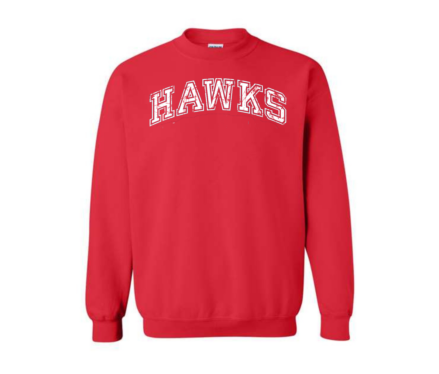 Distressed Hawks Red Sweatshirt & Hoodie