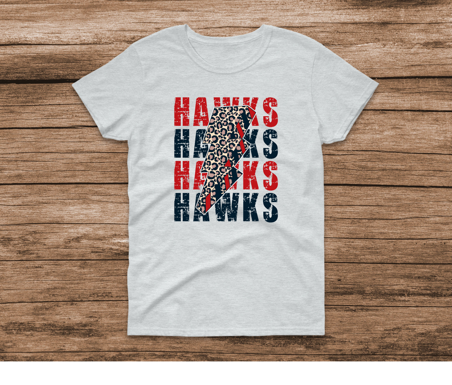 Hawks Cheetah Lightning Bolt Ash Shirt