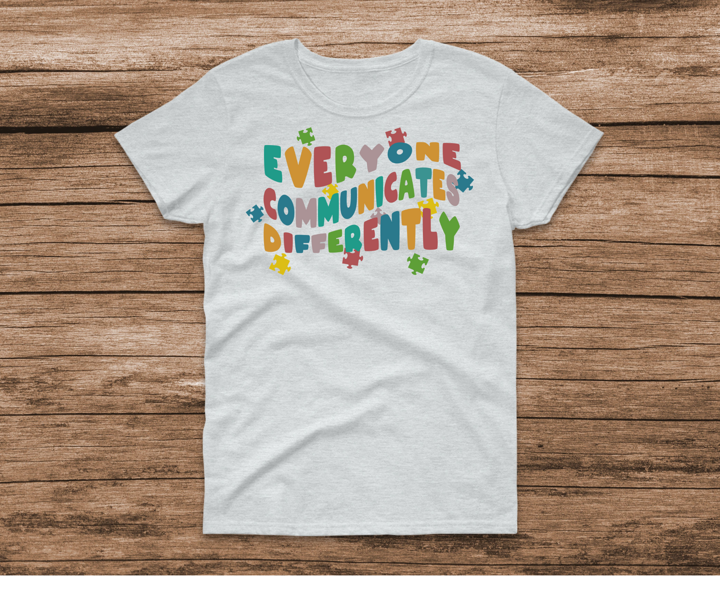 Everyone Communicates Differently Puzzle Shirt