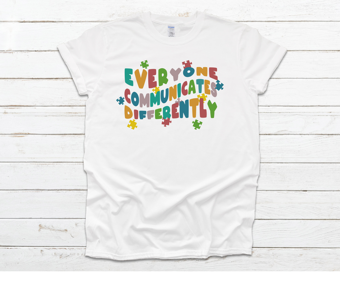 Everyone Communicates Differently Puzzle Shirt