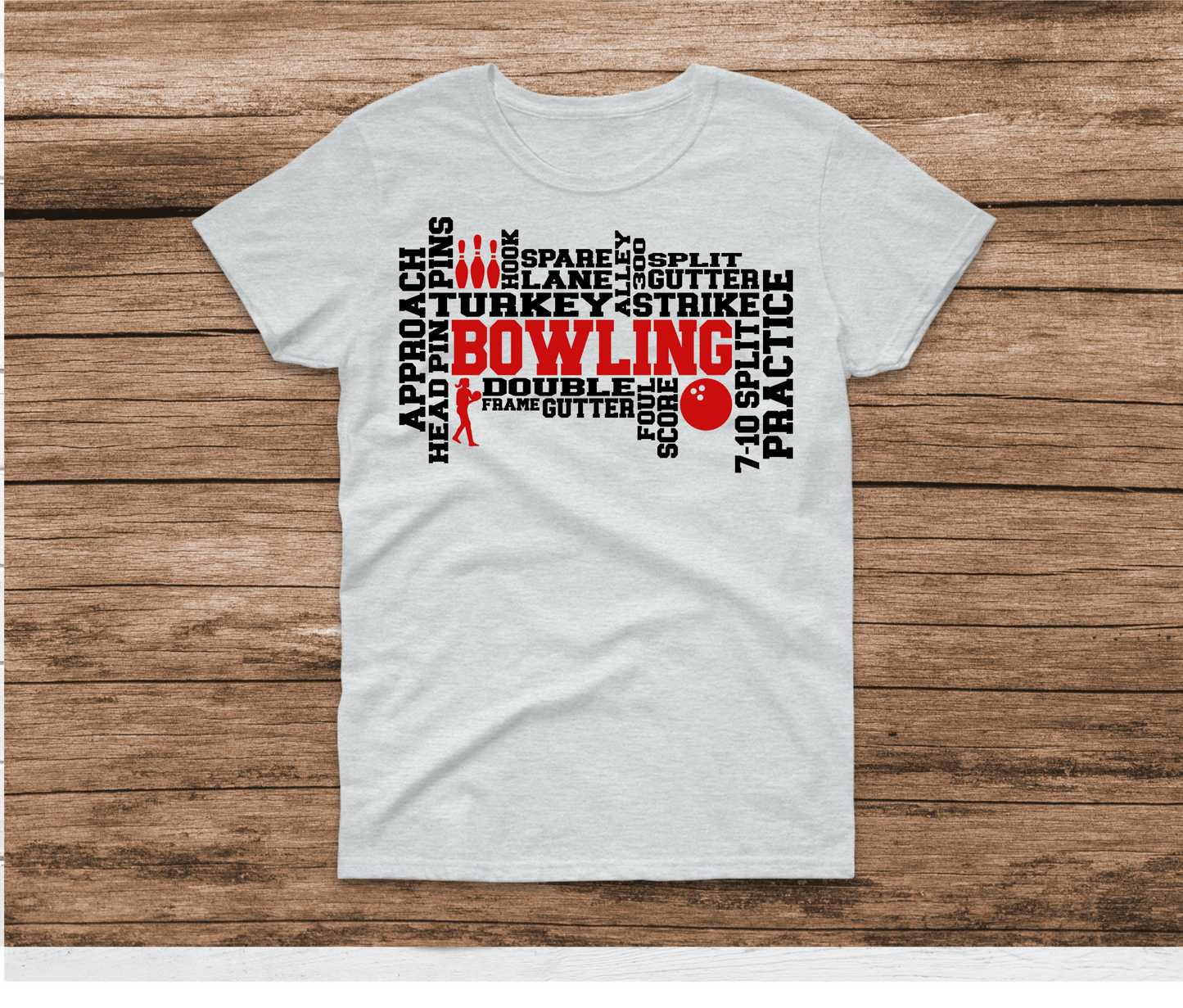 Bowling Girl Word Art Shirt