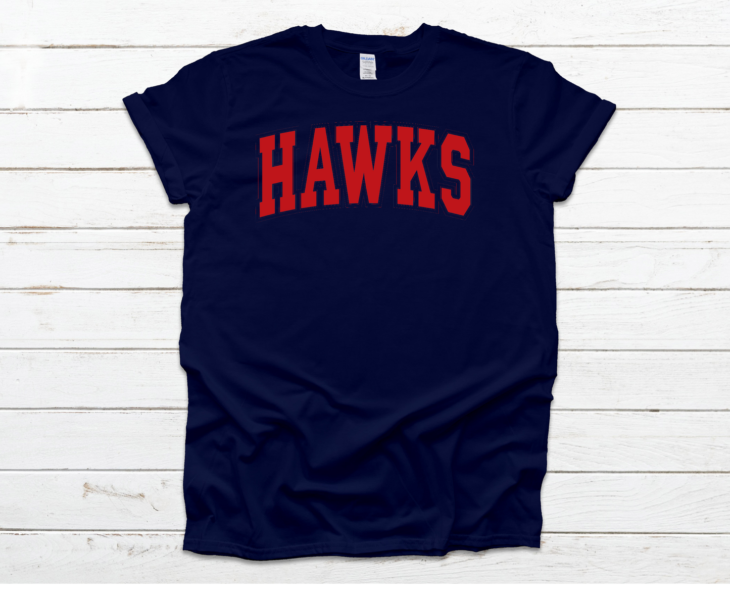 Hawks Red Filled Arch Navy Shirt