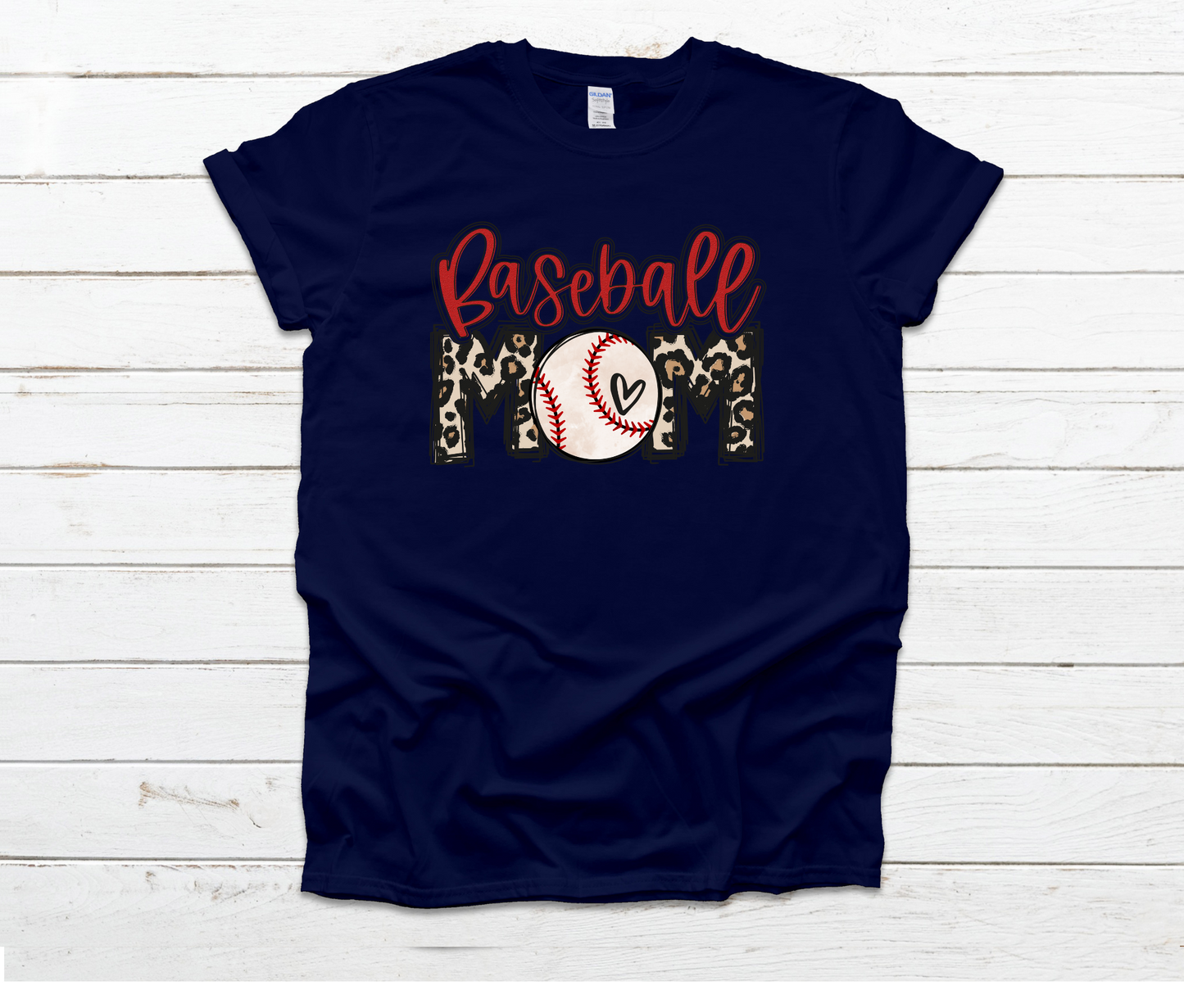 Baseball Mom Cheetah Shirt