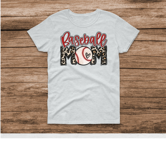 Baseball Mom Cheetah Shirt