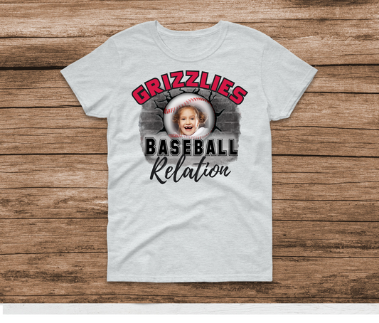 Grizzles Baseball Custom Picture Relation Shirt