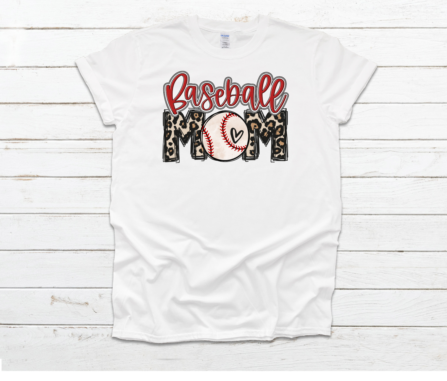 Baseball Mom Cheetah Shirt