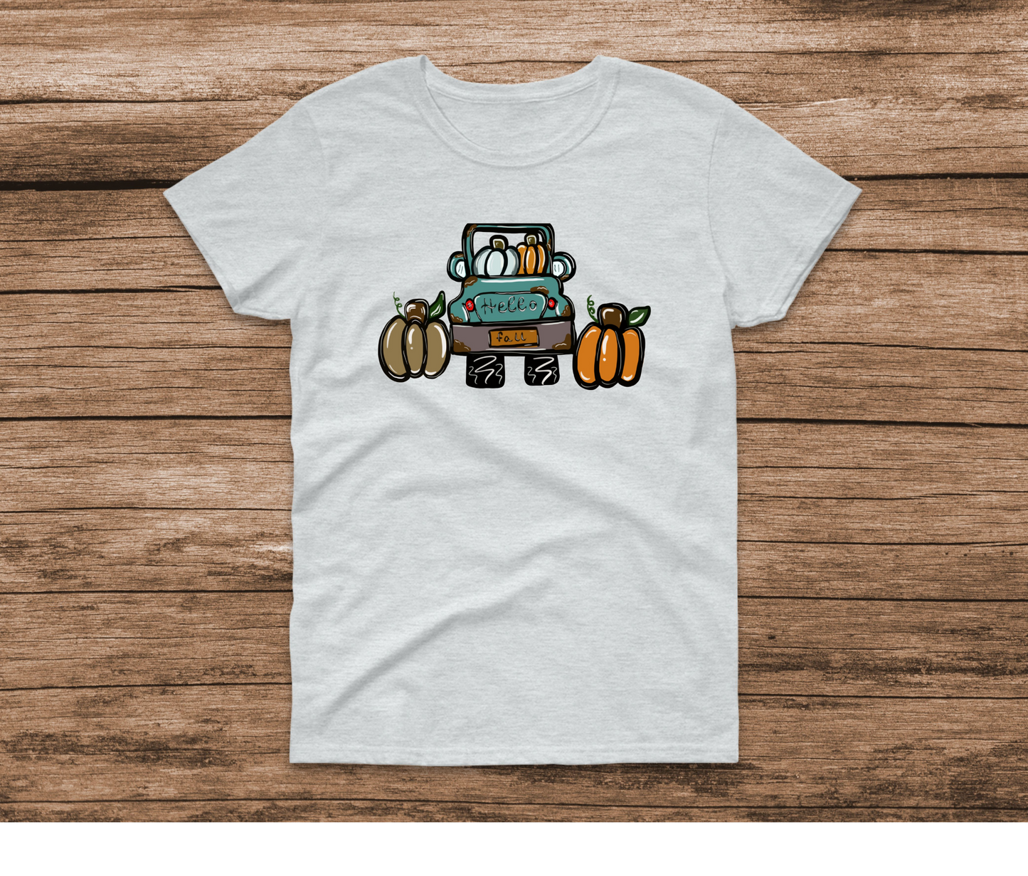 Pumpkin Pickup Truck Ash Shirt by Ashley Sattler