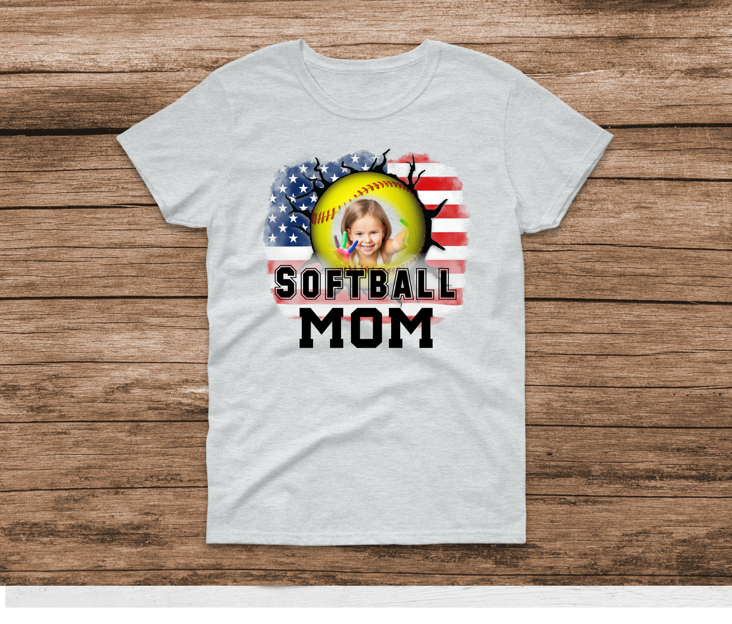 Custom Picture Softball Mom Shirt