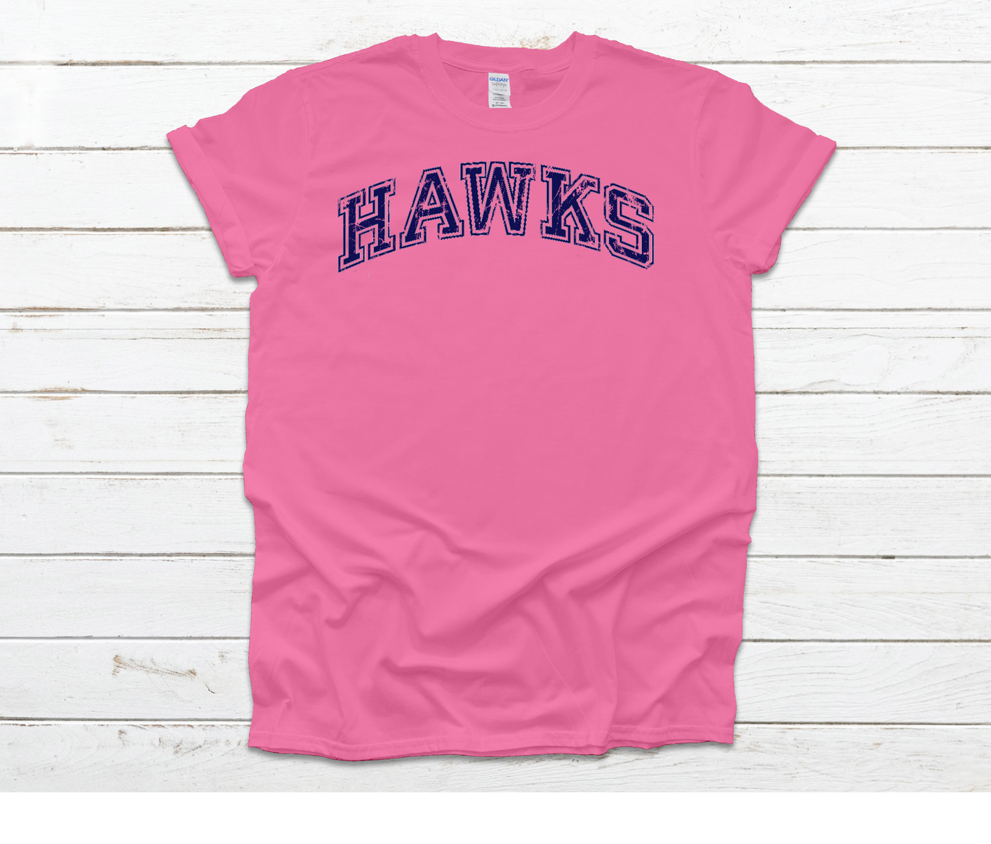 Distressed Hawks Pink Shirt