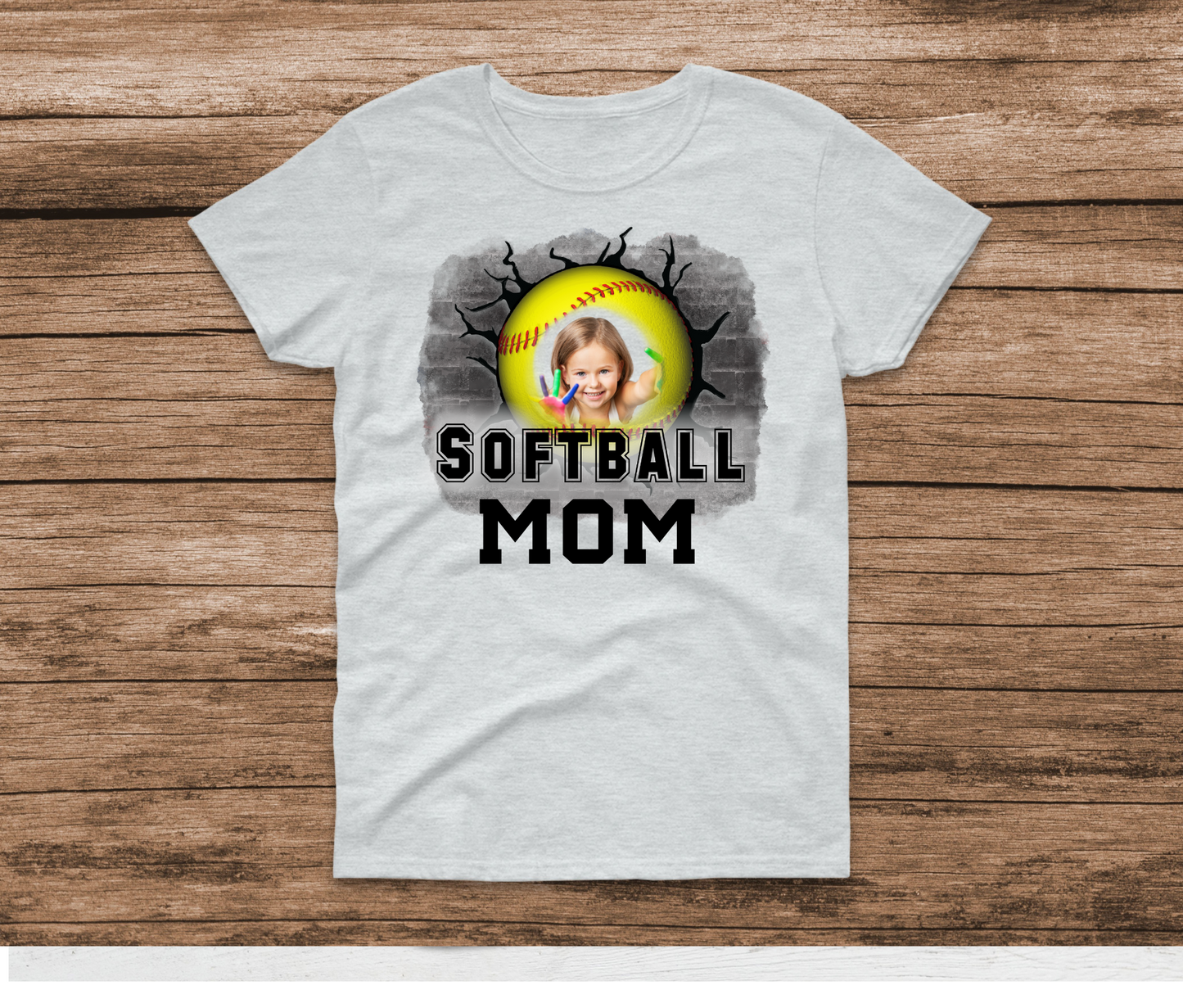 Custom Picture Softball Mom Shirt