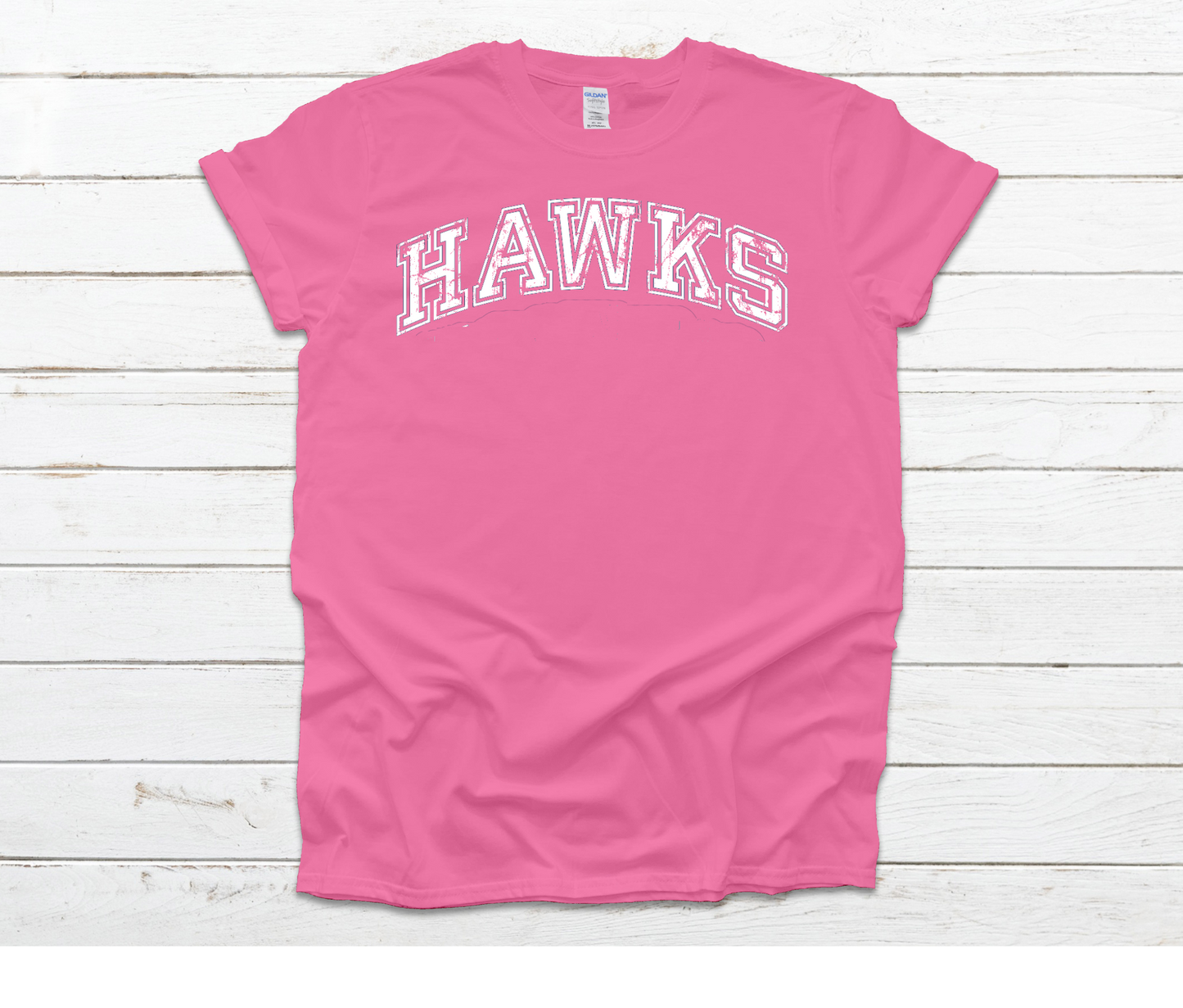 Distressed Hawks Pink Shirt